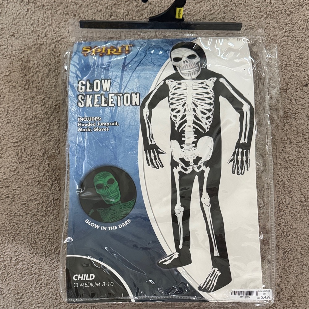 Spirit Glow Skeleton Kids Costume - Black and White